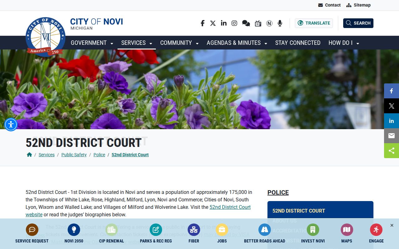 Novi court docket route to 52nd District Court Division 1